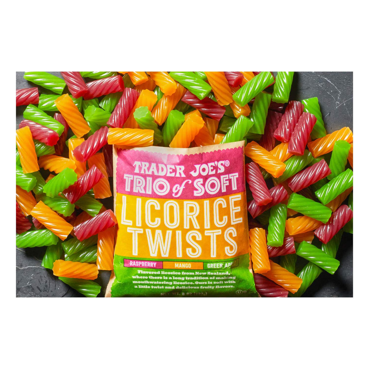 Trader Joe’s Soft Licorice Twists/Raspberry Mango Apple 8 Oz