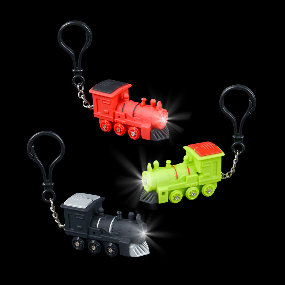 Light-Up Train Backpack Clip With Sound (24 Pc Display Box)