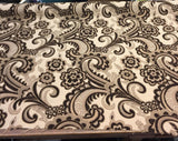 Moderna Brown Damask Chenille Fabric - Brown Damask, 56" Width (1 Yard)