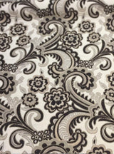 Moderna Brown Damask Chenille Fabric - Brown Damask, 56" Width (1 Yard)