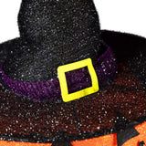 2.83 Feets Lighted Jack-o-Lantern Witch Hat Yard Decoration