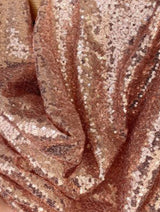 Stretch Sequin on Mesh Rose Gold