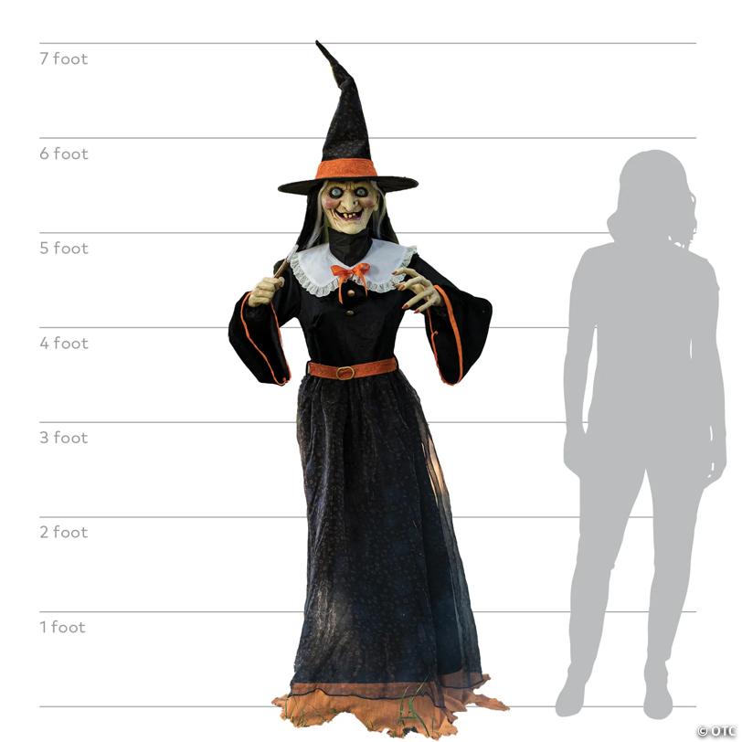 7' Animated Whimsical Witch