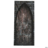 7 Ft. 2 1/2" Scary Closed Wooden Castle Door Door Curtain Halloween Decoration