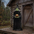 7 Ft. Animated Light-Up Green Witchy Witch Halloween Decoration