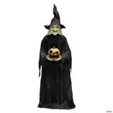 7 Ft. Animated Light-Up Green Witchy Witch Halloween Decoration
