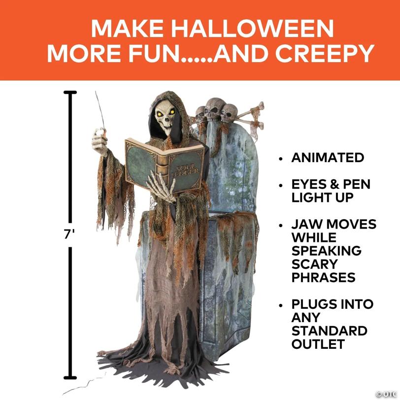7 Ft. Animated Light-Up Soul Collector Halloween Decoration