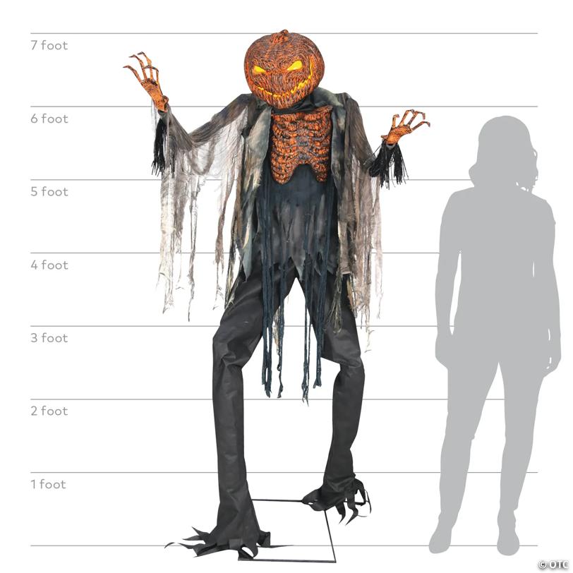 7 Ft. Scorched Scarecrow Animated Prop Standing Halloween Decoration
