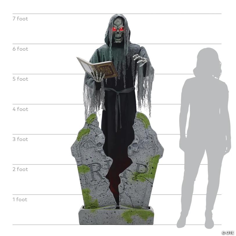 7 Ft. Soul Stealer Black & Grey Animated Prop Halloween Decoration