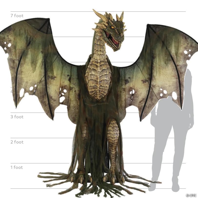 7 Ft Animated Dark Forest Dragon