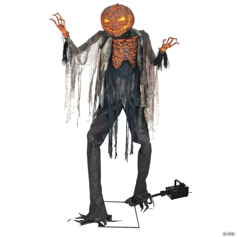 7 Ft. x 3 Ft. Animated Scorched Scarecrow with Fog Machine Decoration