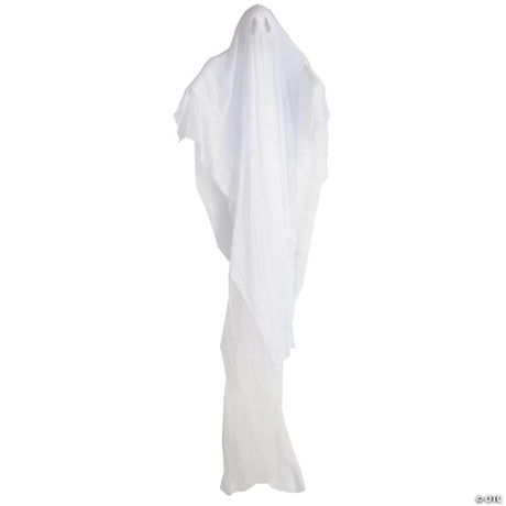 RADYAN Hanging Ghost Halloween Decoration with Poseable Arms and Draped Robe shown in a clear product image