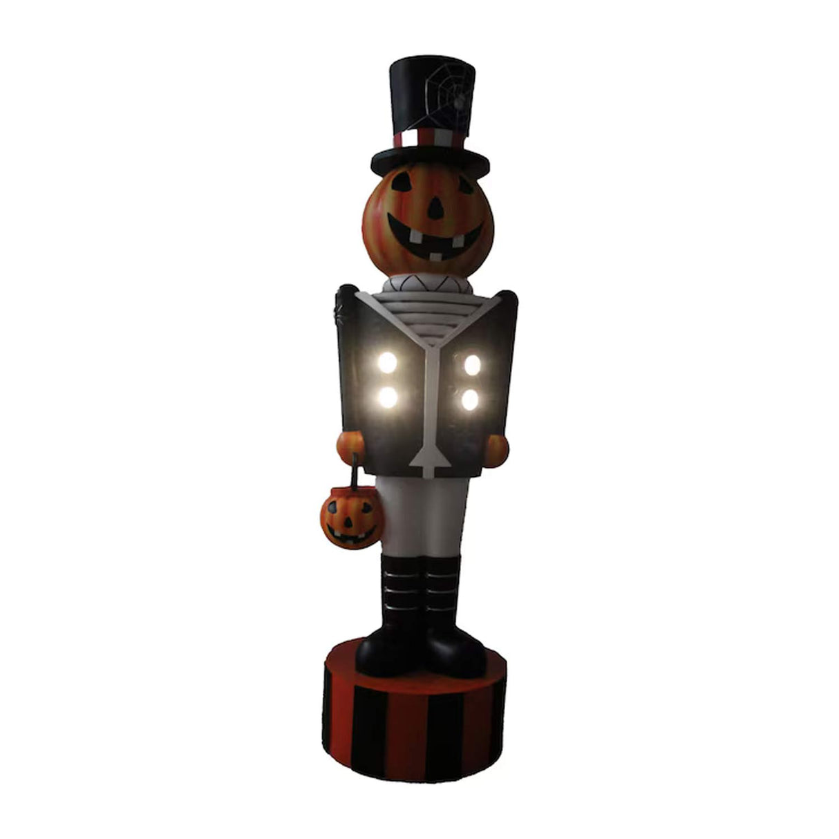 4ft Lighted Jack-o-Lantern Nutcracker Resin Porch Decoration