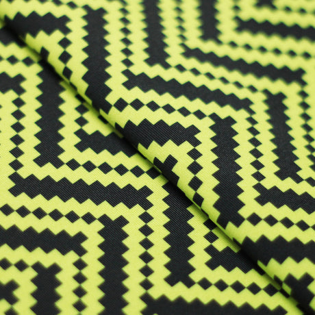 Zig Zag Racer Polyester Spandex Fabric - Multiple Colors, Chevron Zig Zag, 58/60" Width (1 Yard)