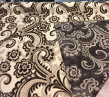 Moderna Brown Damask Chenille Fabric - Brown Damask, 56" Width (1 Yard)