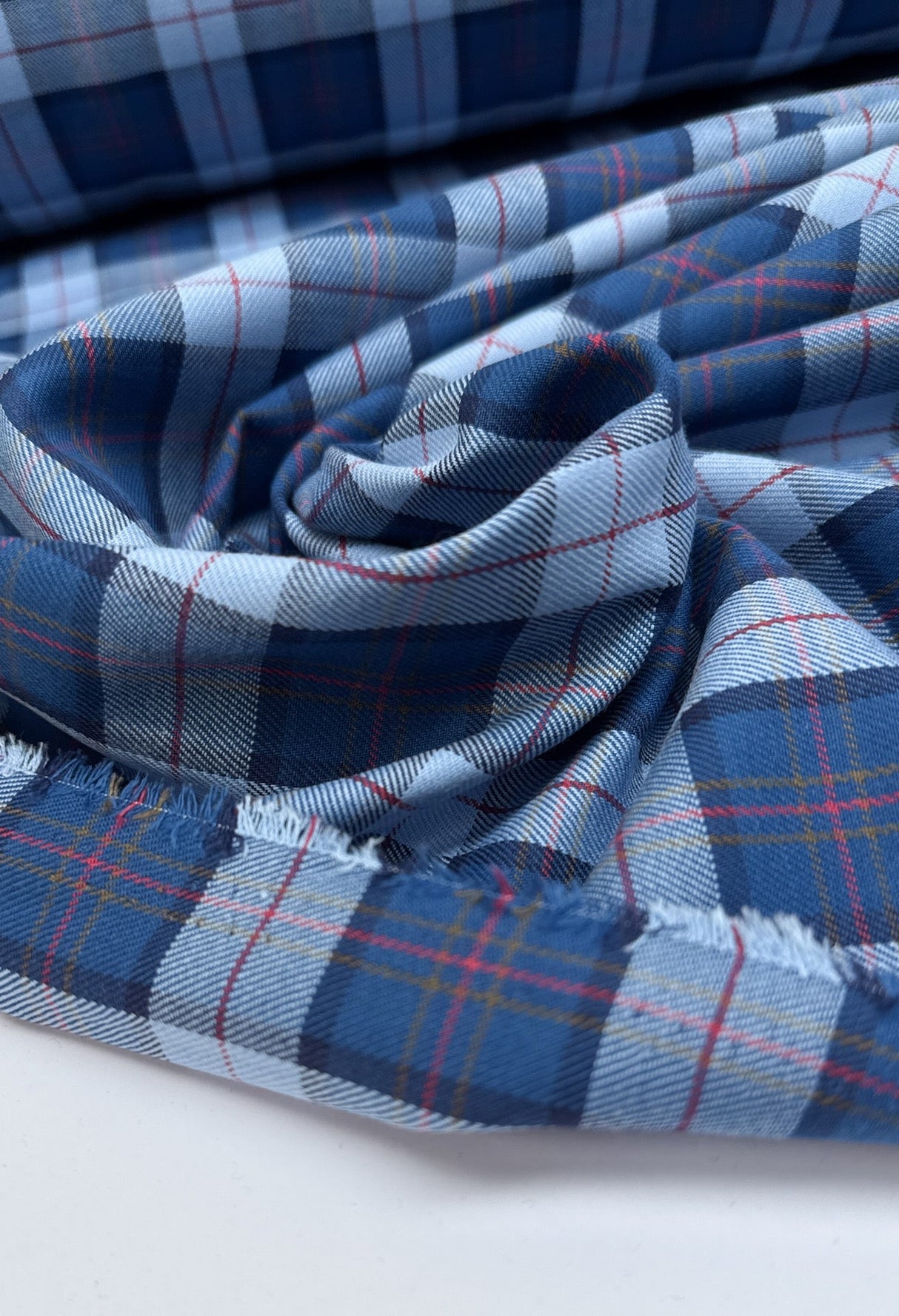 Blue Cotton Tweed