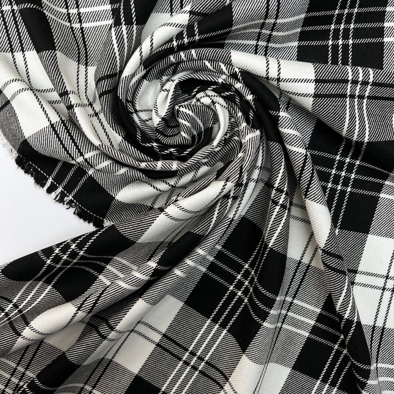 Cotton Tweed Checked Fabric