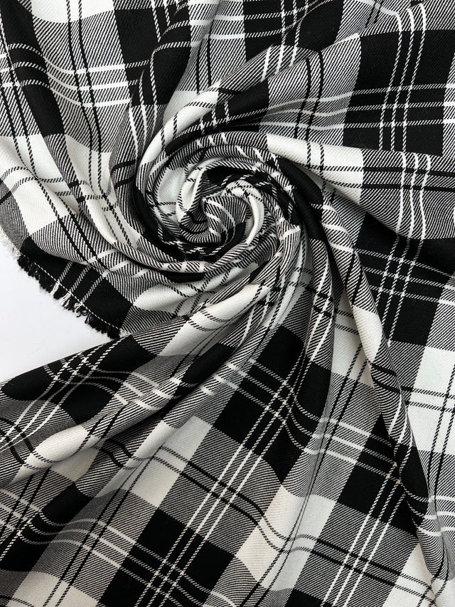 Cotton Tweed Checked Fabric