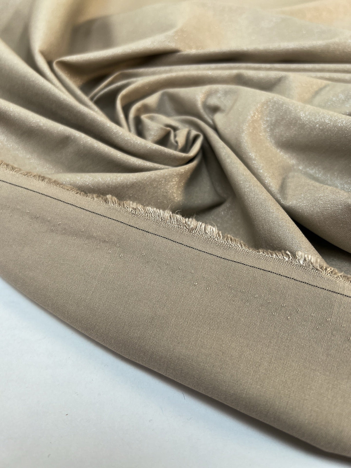 Cotton Elastane Woven Glitter Beige