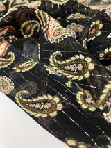 Polyester Lurex Chiffon Printed Green Black