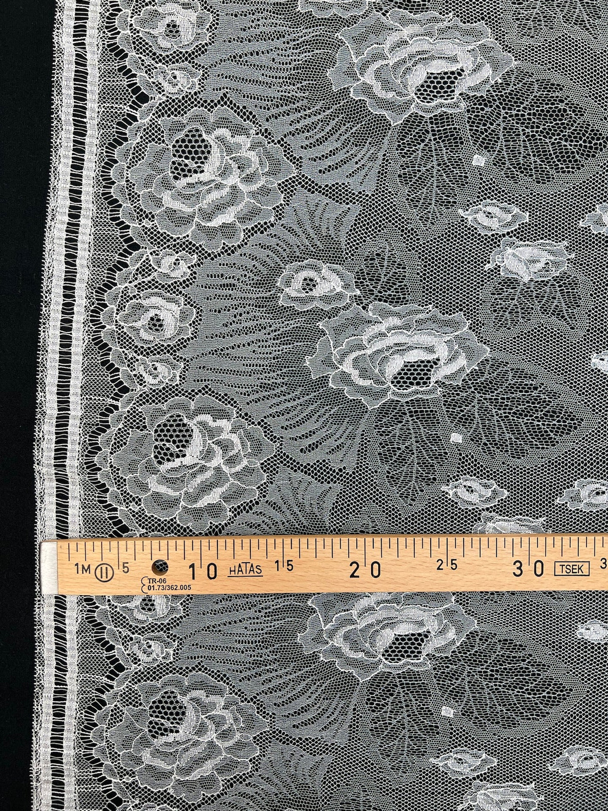 Viscose Cotton Lace Floral White