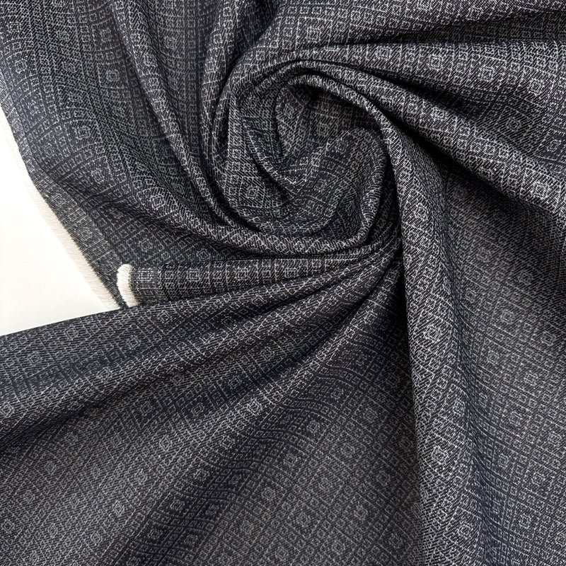 Cotton Denim Geometric Blue