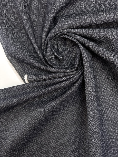 Cotton Denim Geometric Blue