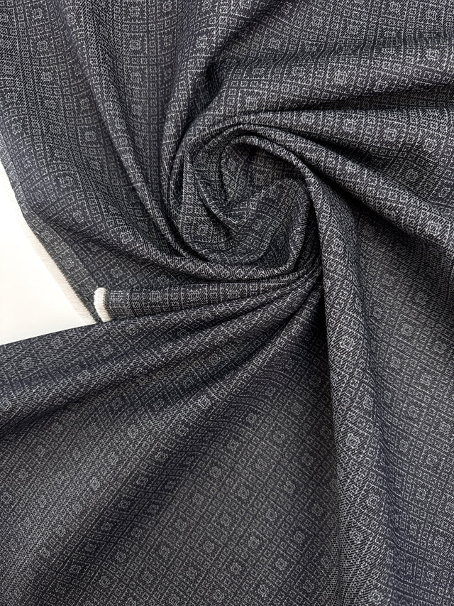 Cotton Denim Geometric Blue