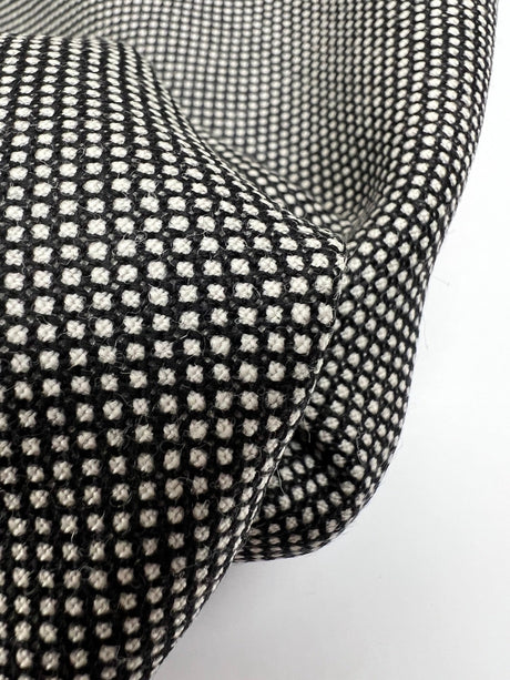 Wool Blend Tweed Black Gray