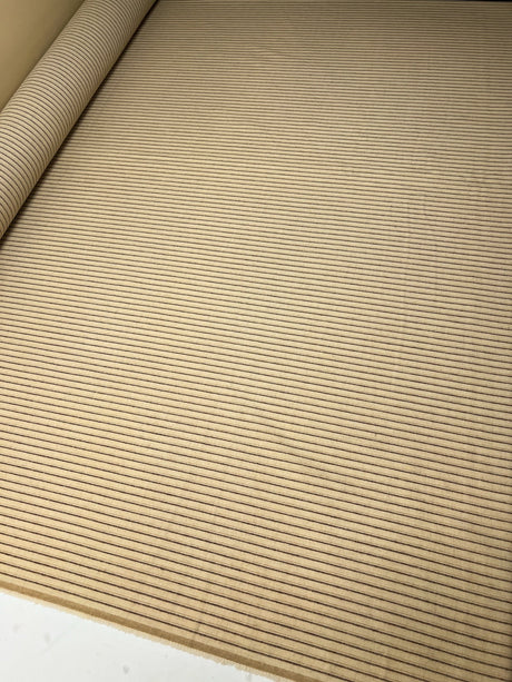 Wool Acrylic Striped Fabric Brown Beige