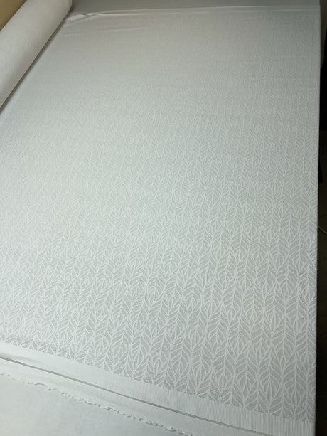 Polyamide Elastane Knitted Floral White Fabric