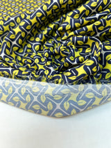 Polyester Geometric Print Fabric in Yellow and Blue