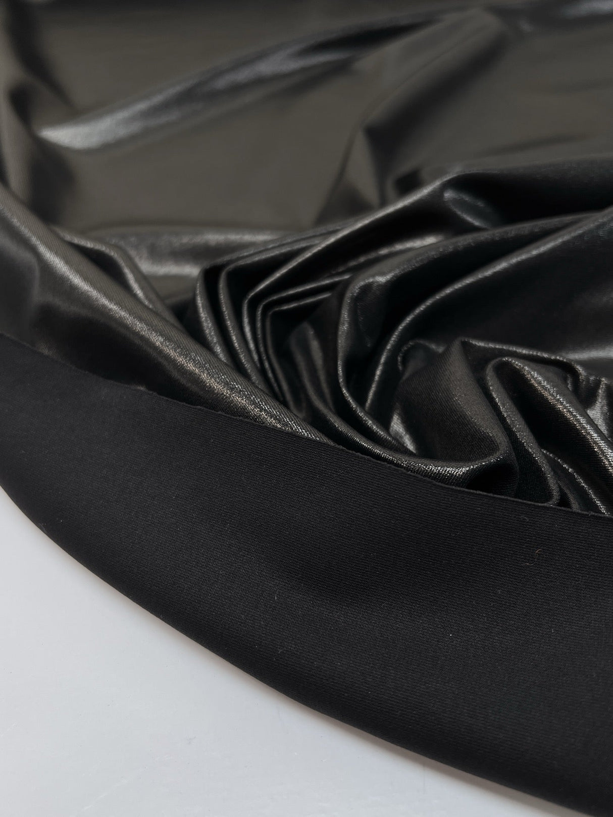 Silver Black Coated Knitted Fabric