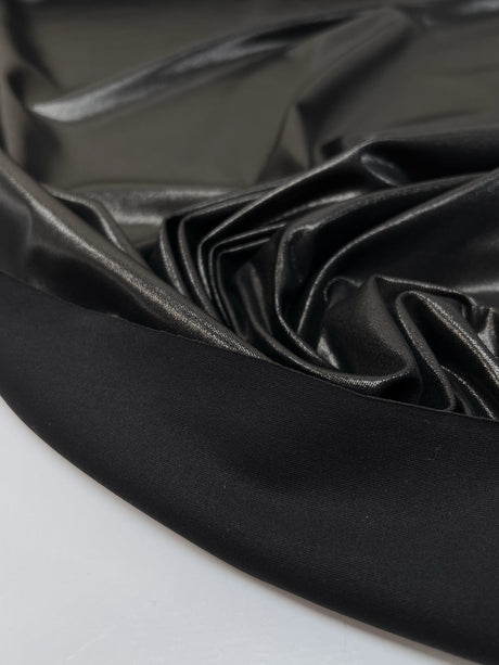 Silver Black Coated Knitted Fabric