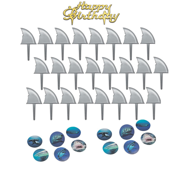 Small Shark Cupcake Kit (ideal for 24 cupcakes)