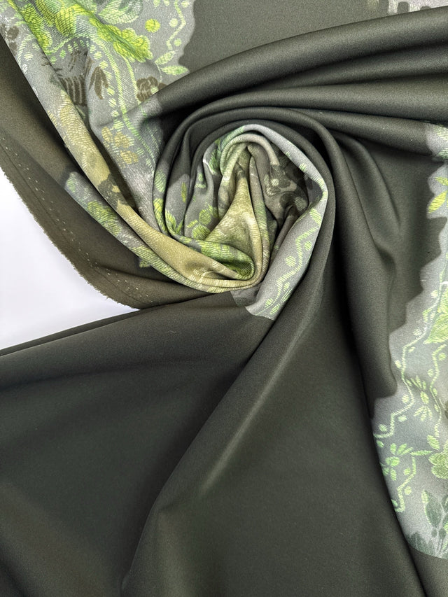 Printed Green Knitted Fabric