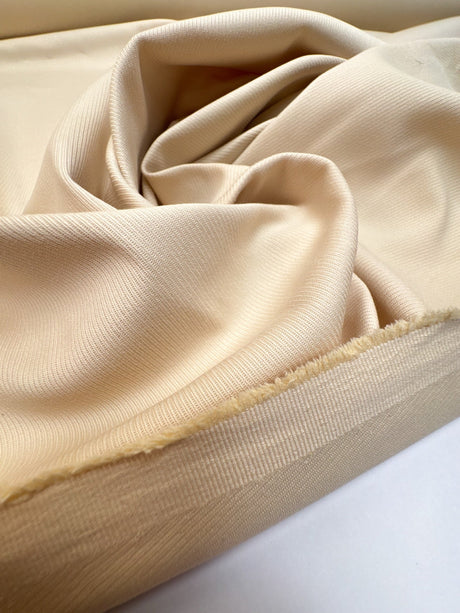 Cotton Polyamide Twill Beige Stretch