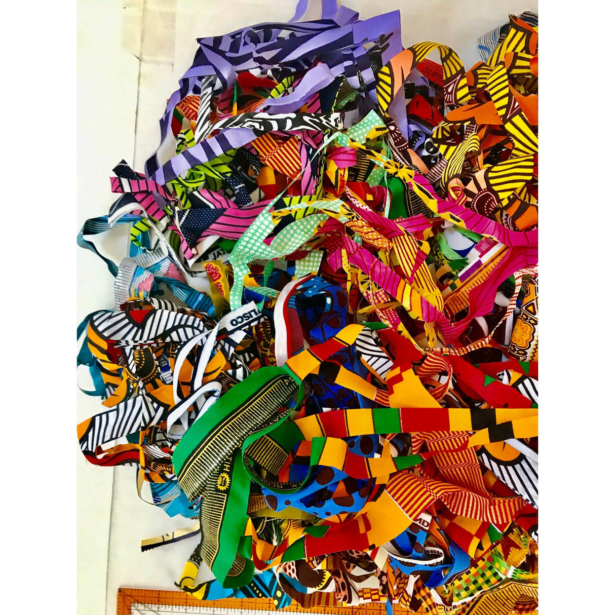 Fine Scraps African Print Fabric - Assorted Patterns, 44" Length (1 Pound)