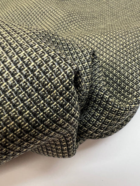 Wool Tweed Green Black Checked