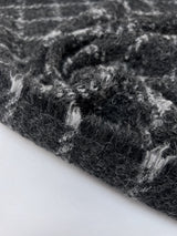 Virgin Wool Blend Bouclé Tweed Checked Gray