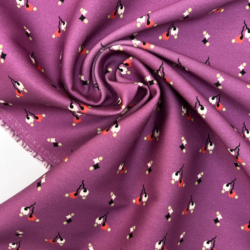 Cotton Twill Printed Purple