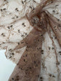 Polyester Organza Lurex Embroidered Golden Pink