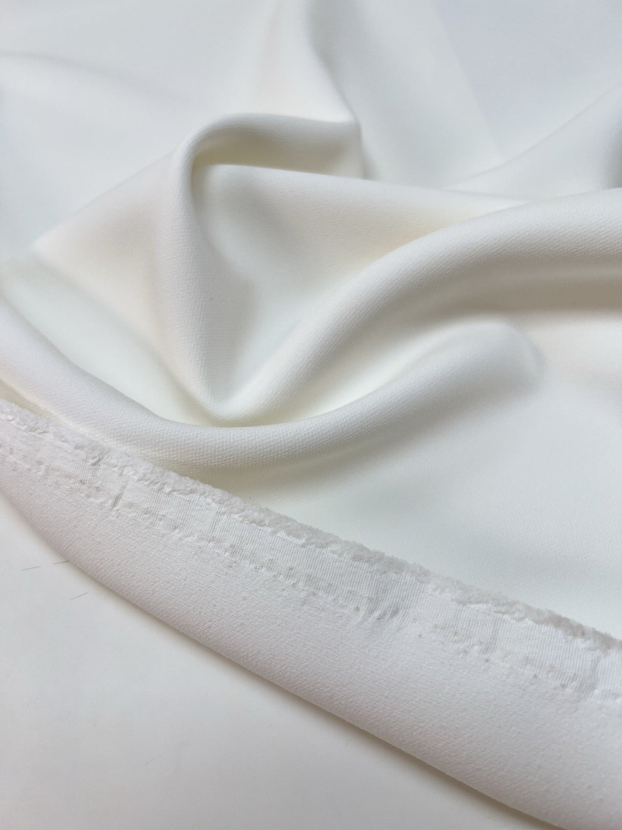 White Blend Fabric With Elastane