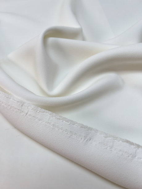 White Blend Fabric With Elastane