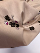 Viscose Twill Floral Print Black Pink