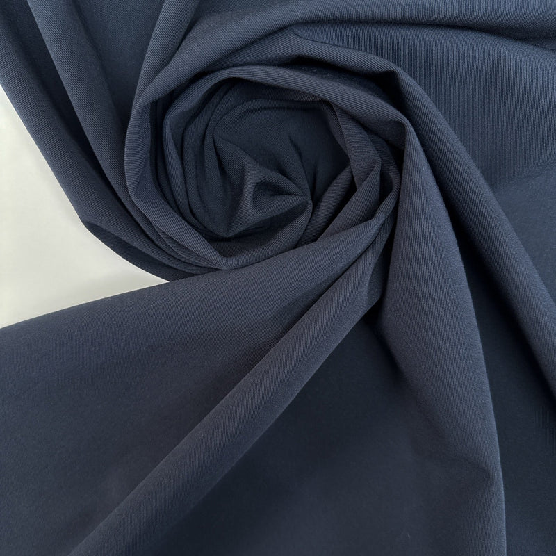 Blue Polyester Viscose Twill