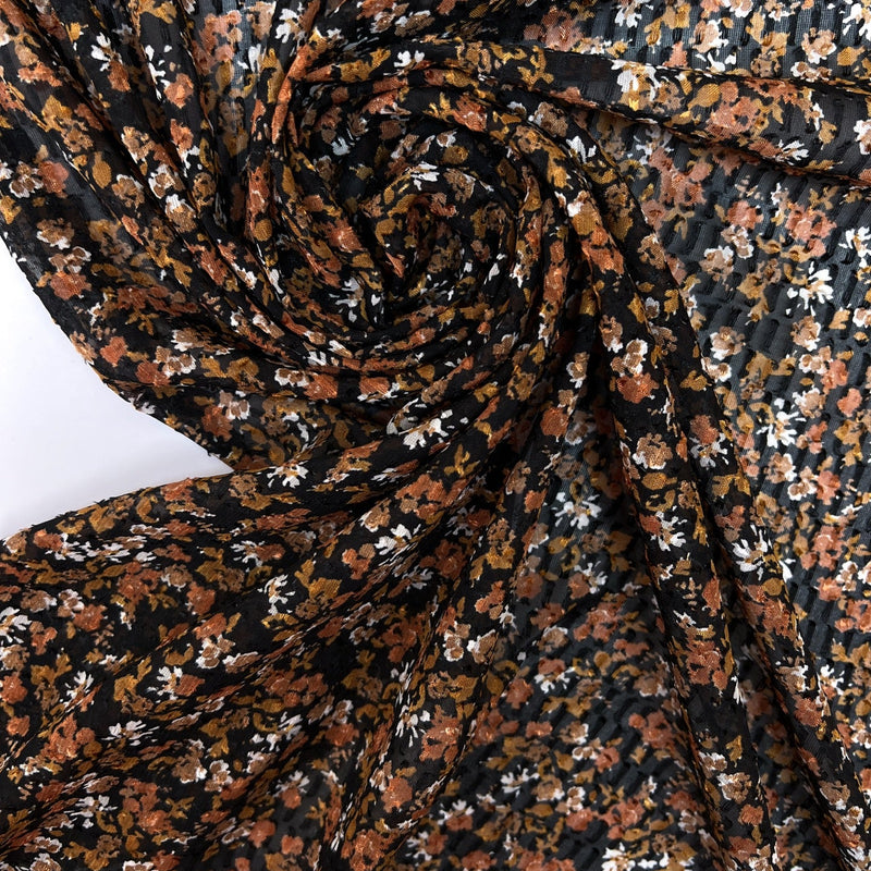 Polyester Fil Coupé Floral Multicolour