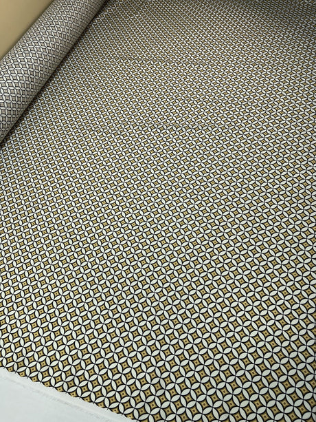 Viscose Geometric Print Beige Black