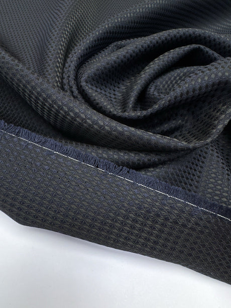Wool Changeant Jacquard Fabric Purple Black