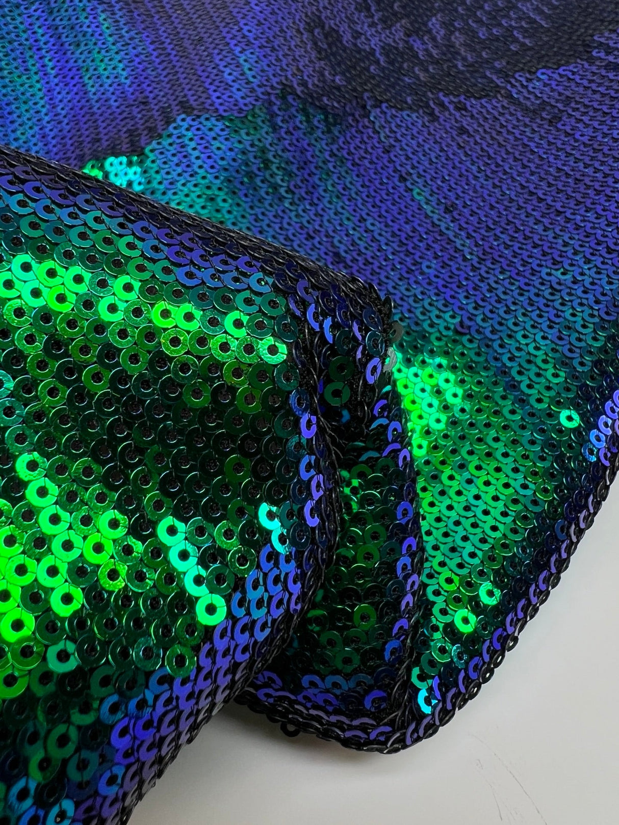 Polyamide Sequined Mesh Green Blue
